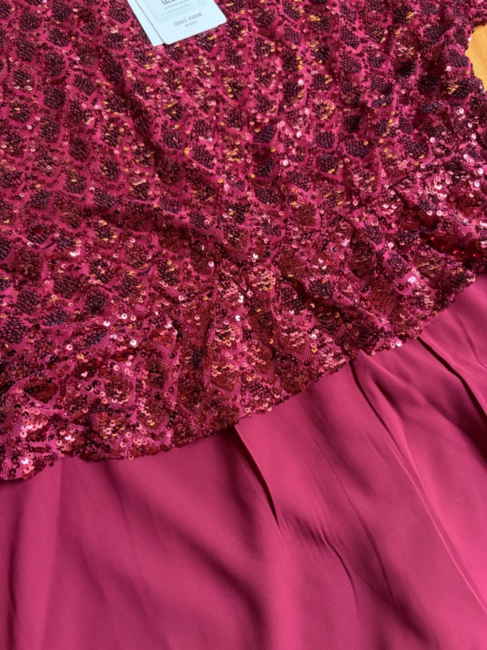 GRACE KARIN Sequin Dress for Women. Wedding Formal Chiffon Evening Gown. Size:XL - Picture 7 of 8